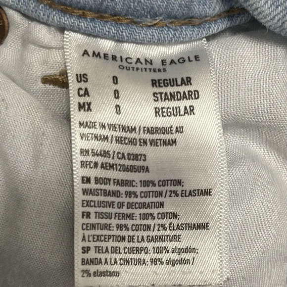 American Eagle Mom Jean Distressed Jeans Size 0 Comfort Stretch Waistband - Picture 7 of 9
